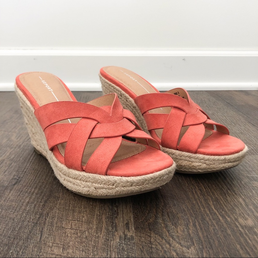 NWOT Report Footwear Coral Draper Wedge- Women’s 8